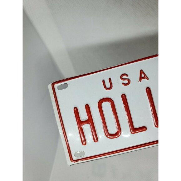Holly Personalized Mini License Plate – Red & White Collectible Bike Tag - Picture 3 of 9